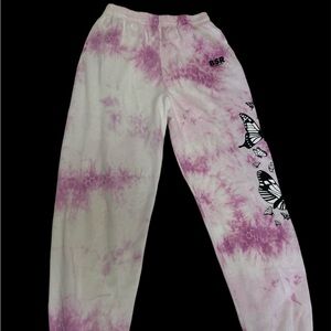 By Samii Ryan Pink and White Tie Dye Sweatpants Size Large